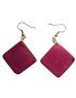 Boucles d'oreilles carrées en ivoire végétal teinté en VIOLET