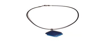 Pendentif doubles carrés en ivoire végétal teinté Bleu