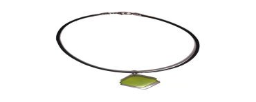 Pendentif doubles carrés en ivoire végétal teinté en Vert et Gris