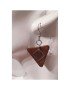 Boucles d'oreilles triangles en ivoire végétal teintées en MARRON
