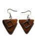 Boucles d'oreilles triangles en ivoire végétal teintées en MARRON