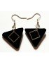 Boucles d'oreilles triangles en ivoire végétal teintées en NOIR