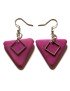Boucles d'oreilles triangles en ivoire végétal teintées en VIOLET