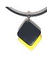Pendentif doubles carrés en ivoire végétal teinté en Noir et Jaune