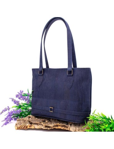 Sac à main femme en liège bleu marine