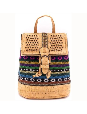 Sac à dos en Liège et Textile coloré