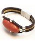 Bracelet en Liège coloré et naturel avec perle de Tagua