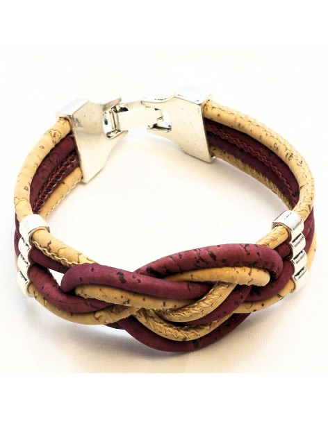 Bracelet en Liège coloré et naturel tressé Bracelet en Liège coloré et naturel tressé