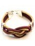 Bracelet en Liège coloré et naturel tressé