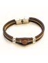 Bracelet en Liège coloré et naturel avec perle de tagua