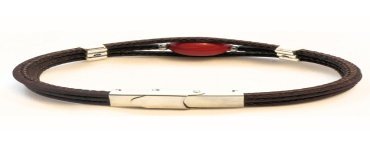Bracelet en Liège coloré et naturel avec perle de tagua