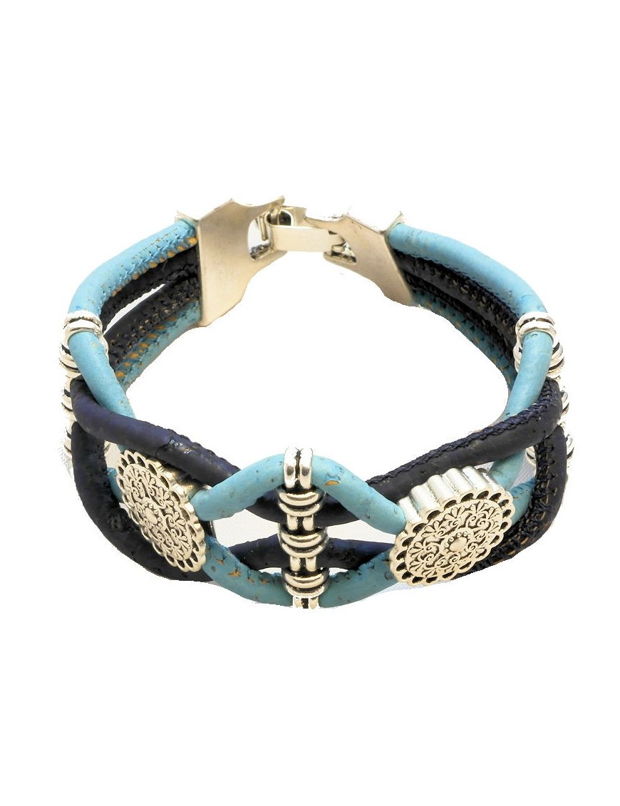 Bracelet en Liège coloré 4 brins