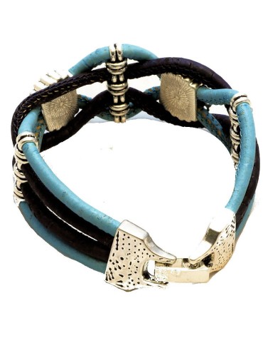 Bracelet en Liège coloré 4 brins