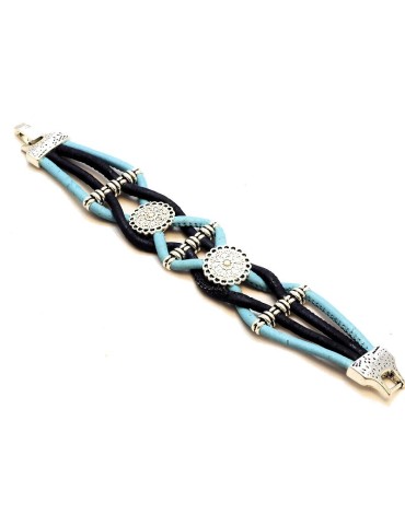 Bracelet en Liège coloré 4 brins