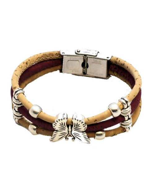 Bracelet en Liège coloré papillon ou étoile Bracelet en Liège coloré papillon ou étoile