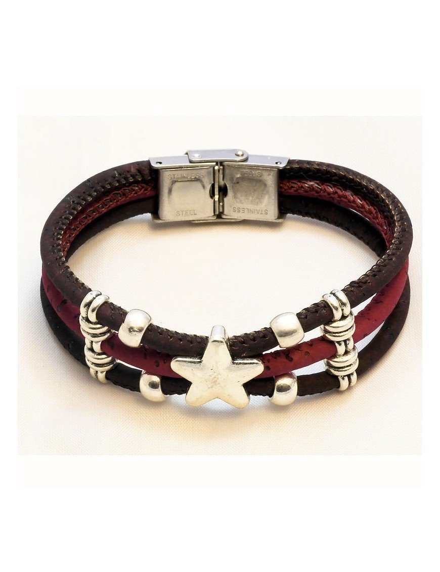 Bracelet en Liège coloré papillon ou étoile