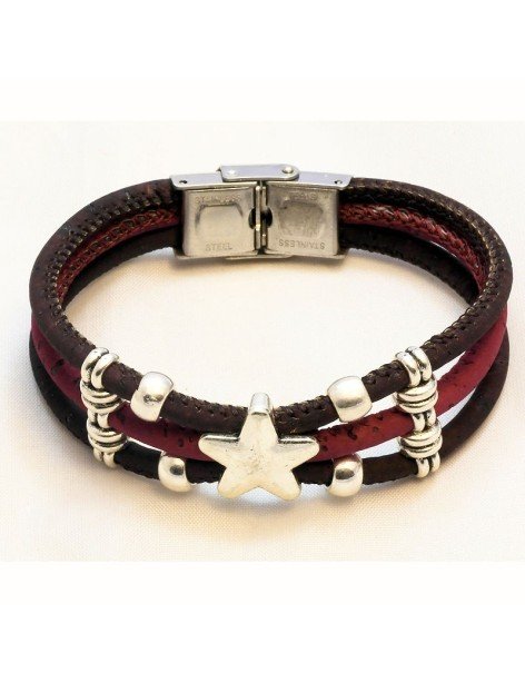 Bracelet en Liège coloré papillon ou étoile Bracelet en Liège coloré papillon ou étoile