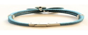 Bracelet en Liège coloré fleur argentée