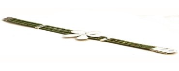 Bracelet en Liège coloré fleur argentée