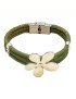 Bracelet en Liège coloré fleur argentée