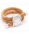 Bague réglable en liège tête de Bouddha