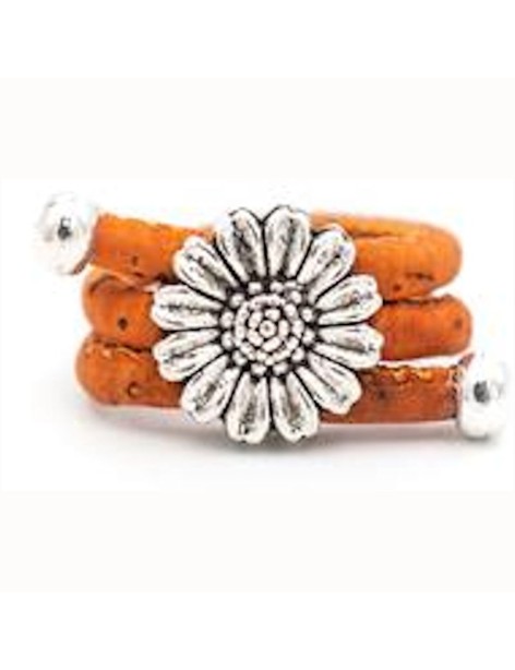 Bague fleur en liège réglable