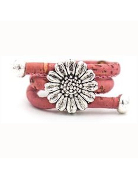 Bague fleur en liège réglable