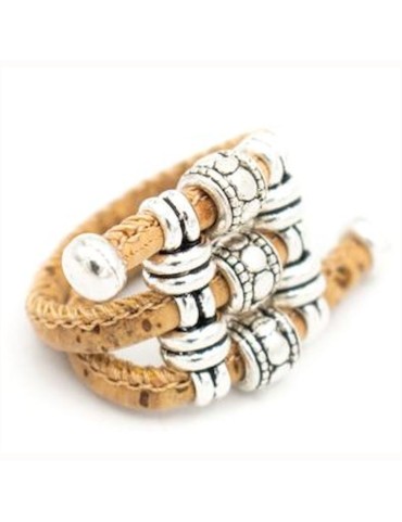 Bague ruban en liège réglable