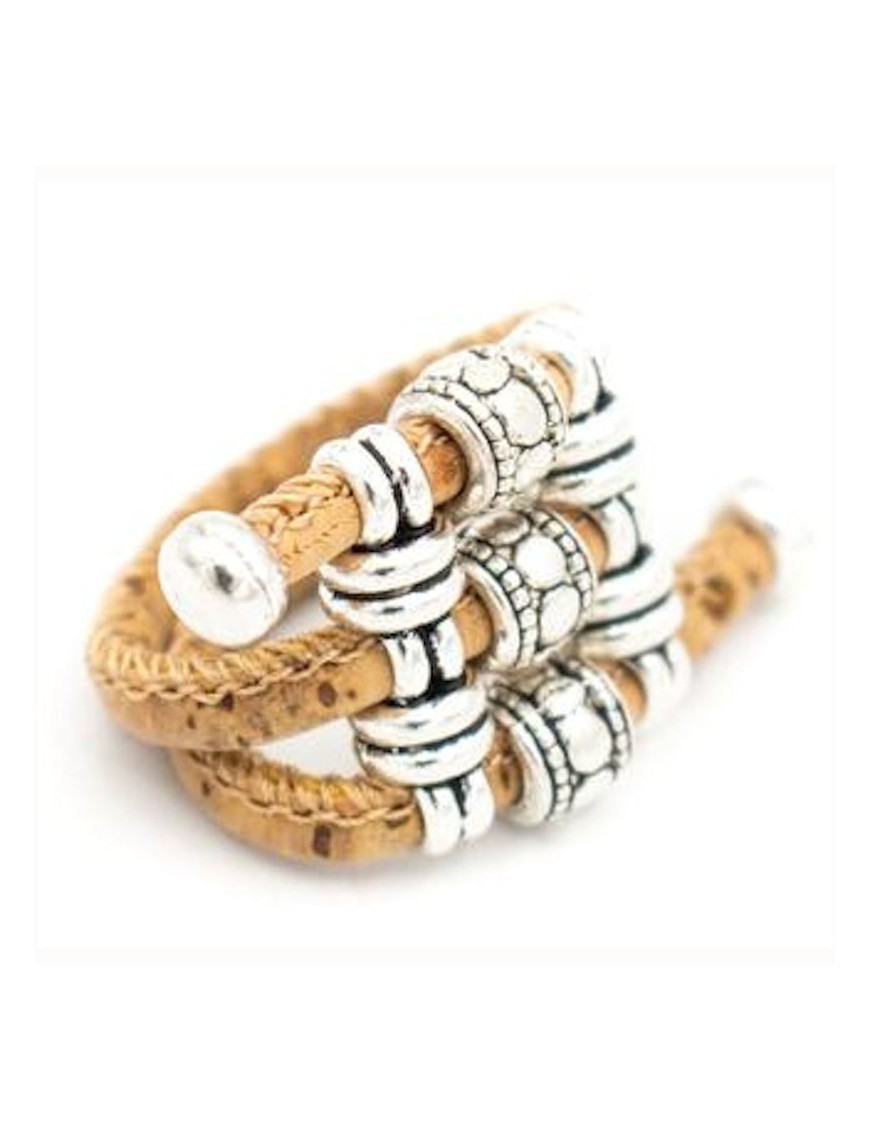 Bague ruban en liège réglable