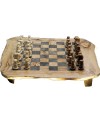 Jeu d'échecs en tagua Noir/blanc cases 40 mm.
