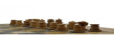 Jeu d'échecs en tagua Noir/blanc cases 40 mm.