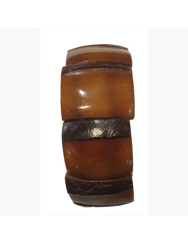Bracelet plat tagua teinté