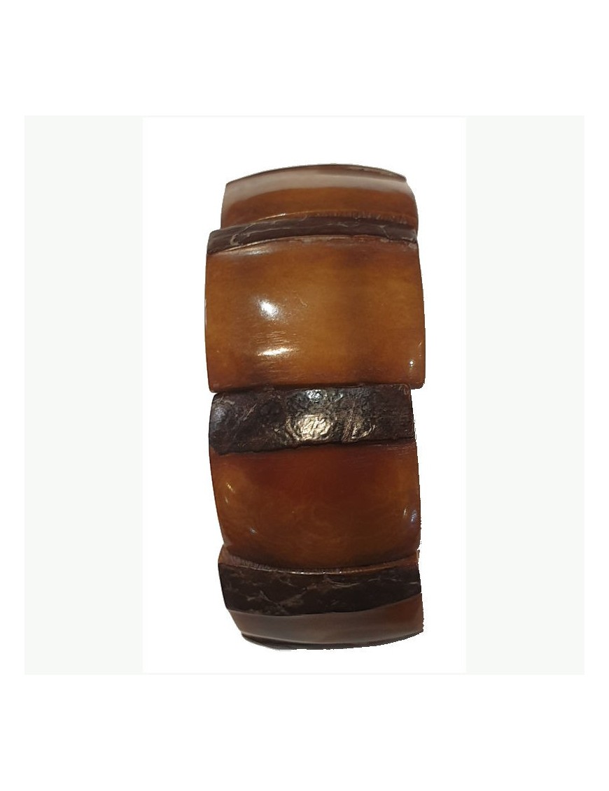 Bracelet plat tagua teinté