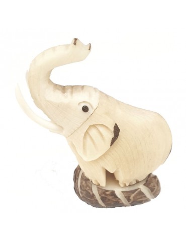 Eléphant taillé dans la graine de tagua 