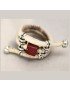 Bague artisanale en liège fait à la main avec une perle de tagua