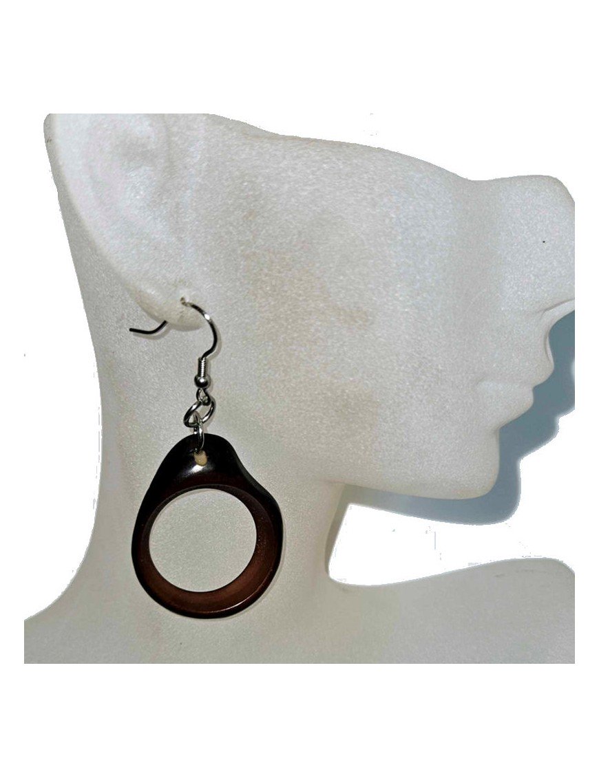 Boucles d'oreilles Tyka taillées dans la graine de tagua ou corozo
