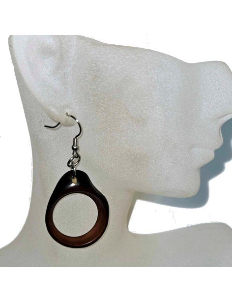 Boucles d'oreilles Tyka taillées dans la graine de tagua ou corozo Boucles d'oreilles Tyka taillées dans la graine de tagua ou corozo