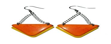 Boucles d'oreilles "double triangle" en ivoire végétal teintées