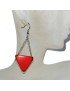 Boucles d'oreilles Torena double triangle en ivoire végétal teintées