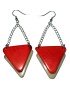 Boucles d'oreilles Torena double triangle en ivoire végétal teintées