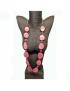 La belle-de-nuit sautoir avec tranches & perles de Tagua teintées en rose