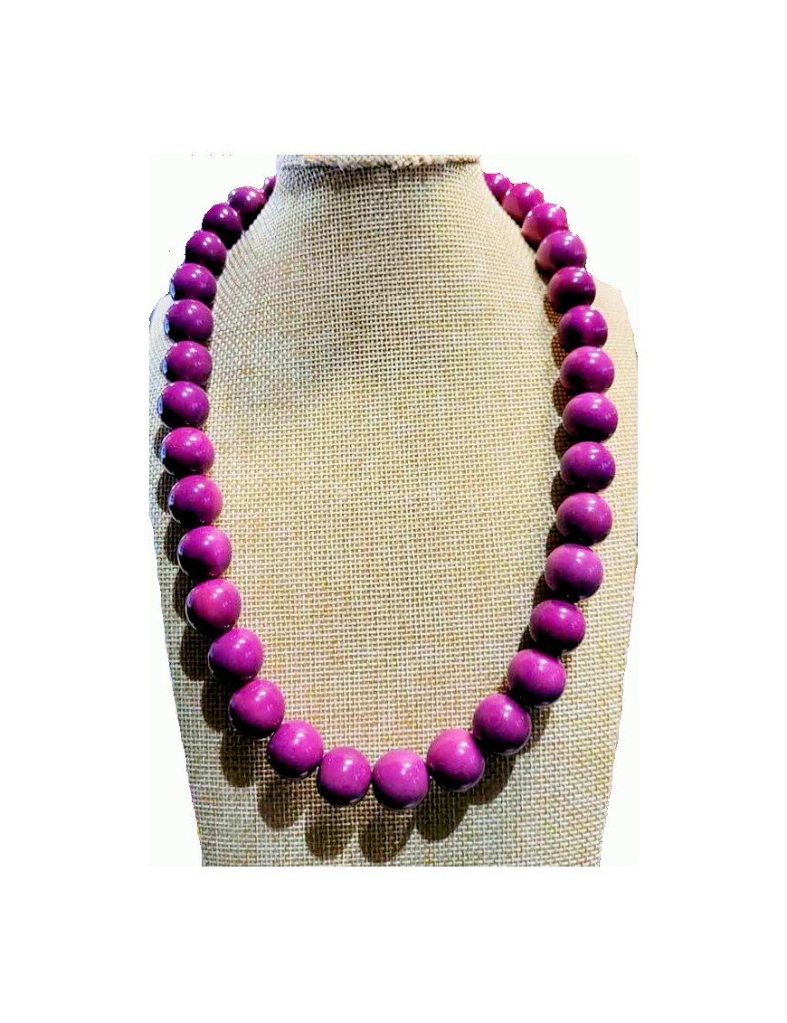Collier monté sur fil coton 0,40 résistant avec des perles de tagua