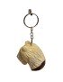 porte clé tête de lion taillé dans la graine de tagua ou ivoire végétal