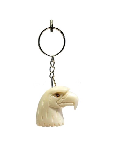 Porte clé tête d'aigle en Tagua ou ivoire végétal