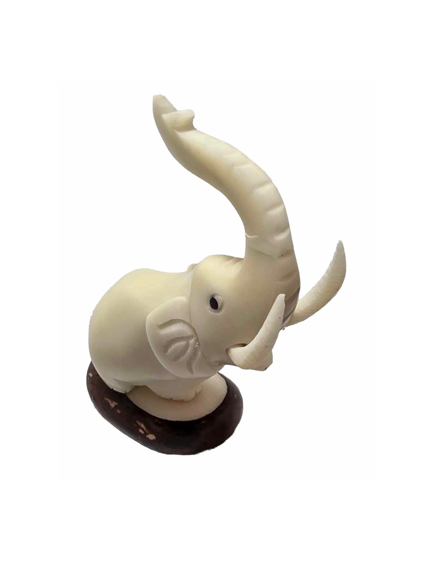 Eléphant taillé dans la graine de tagua ou ivoire végétal