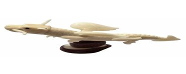 Dragon taillée dans la graine de tagua appelée aussi ivoire végétal