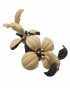 Colibris sur fleurs taillés dans la graine de tagua ou ivoire végétal.