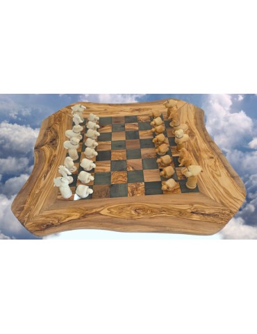 Jeu d'échecs d'animaux marins en Tagua ou ivoire végétal