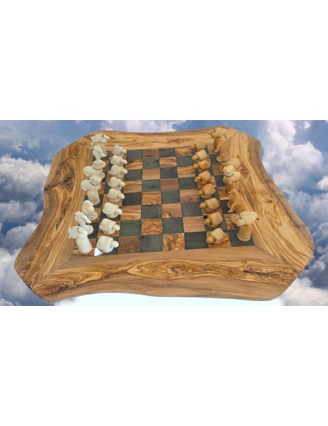 Jeu d'échecs d'animaux marins en Tagua ou ivoire végétal Jeu d'échecs d'animaux marins en Tagua ou ivoire végétal