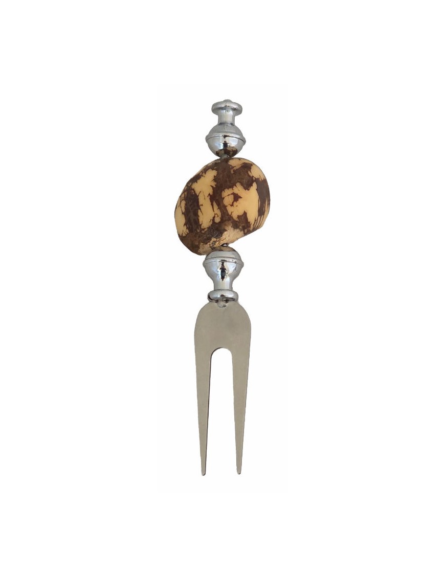 Fourchette à fruit avec manche en tagua, élégance artisanale